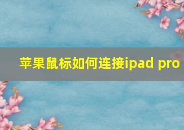 苹果鼠标如何连接ipad pro